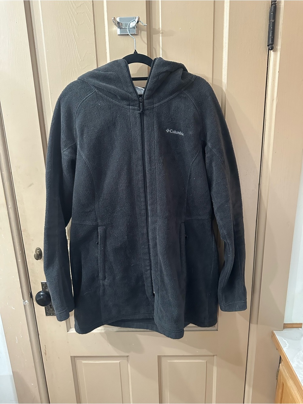 Columbia Black Hooded Fleece Jacket for women